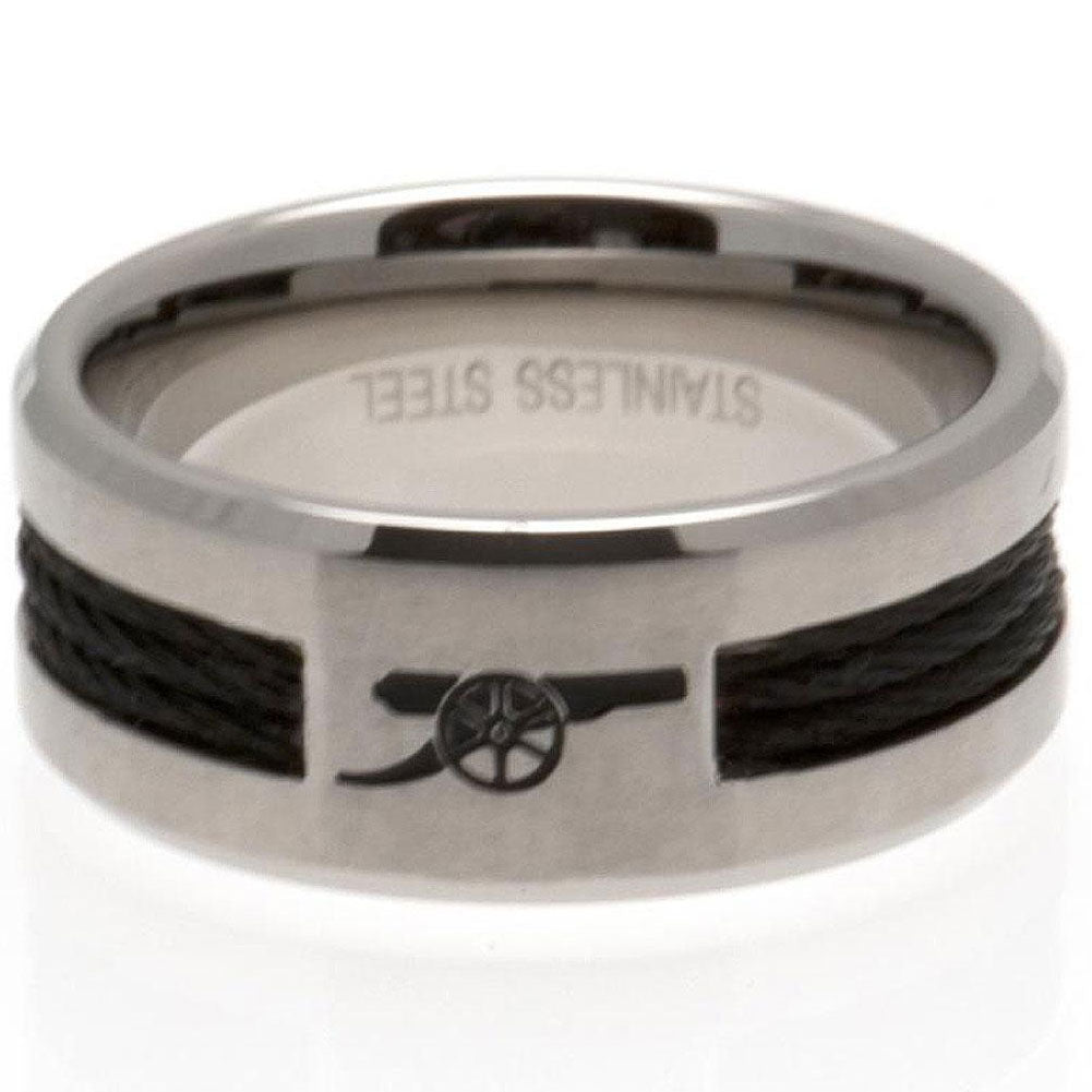23236 Arsenal FC Black Inlay Ring