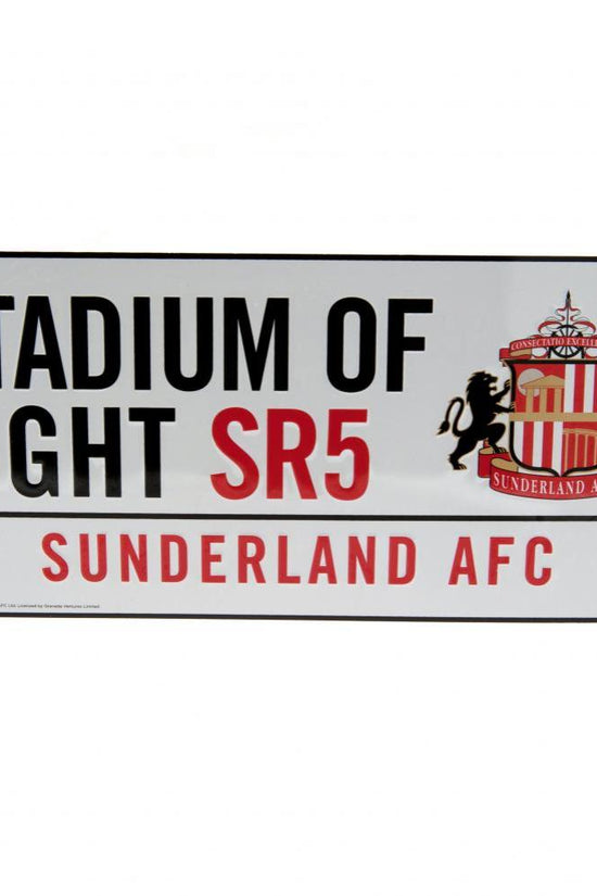 Sunderland AFC White Street Sign