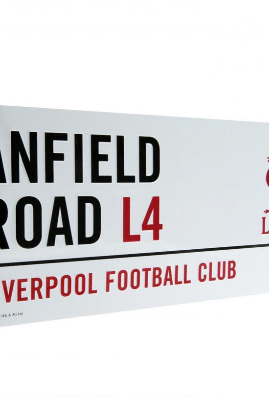 Liverpool FC White Street Sign
