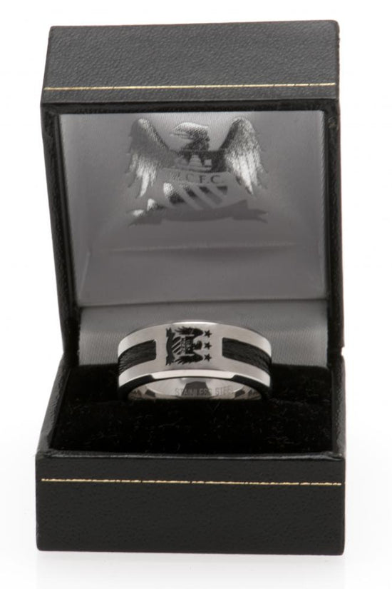 Manchester City FC Black Inlay Ring Large EC