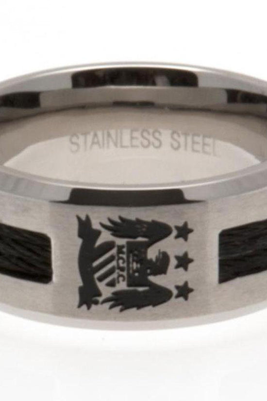 Manchester City FC Black Inlay Ring Large EC