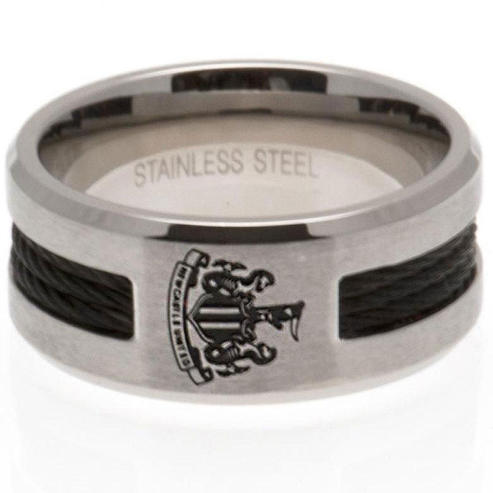 26712 Newcastle United FC Black Inlay Ring
