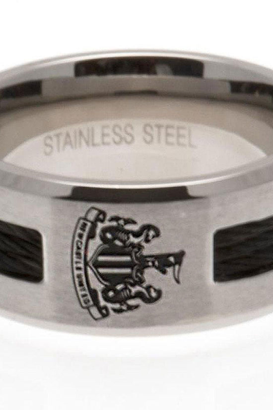 Newcastle United FC Black Inlay Ring Medium