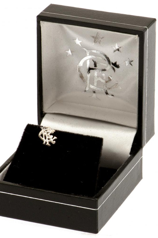 Rangers FC Scroll Crest Sterling Silver Stud Earring