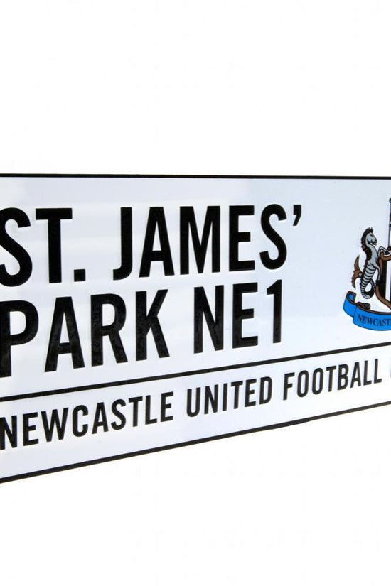 Newcastle United FC White Street Sign