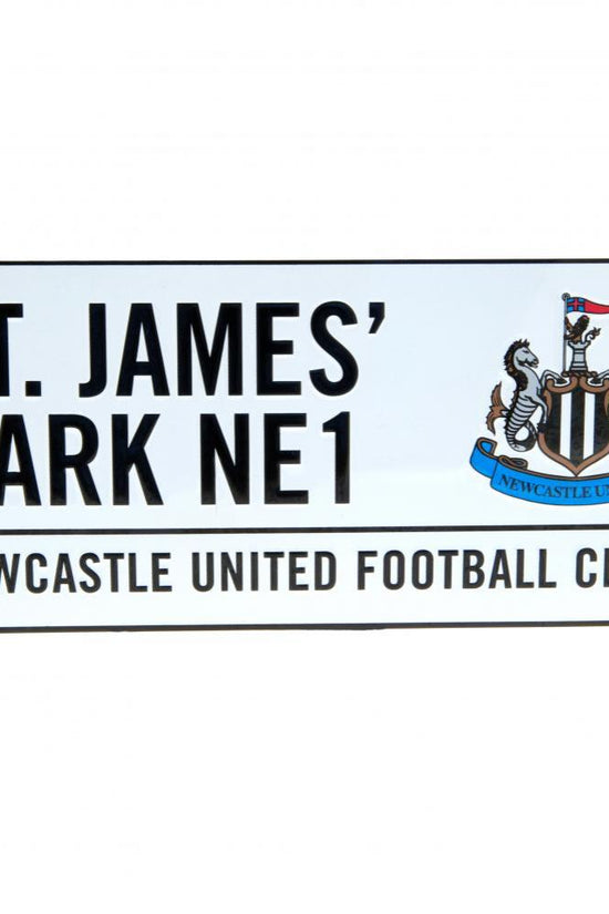 Newcastle United FC White Street Sign