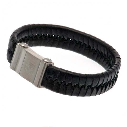 65957 Arsenal FC Single Plait Leather Bracelet 1
