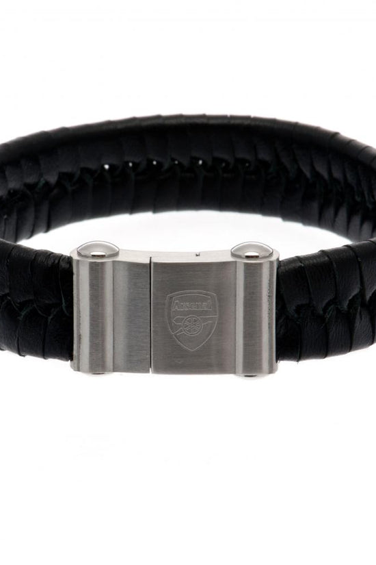 65957 Arsenal FC Single Plait Leather Bracelet