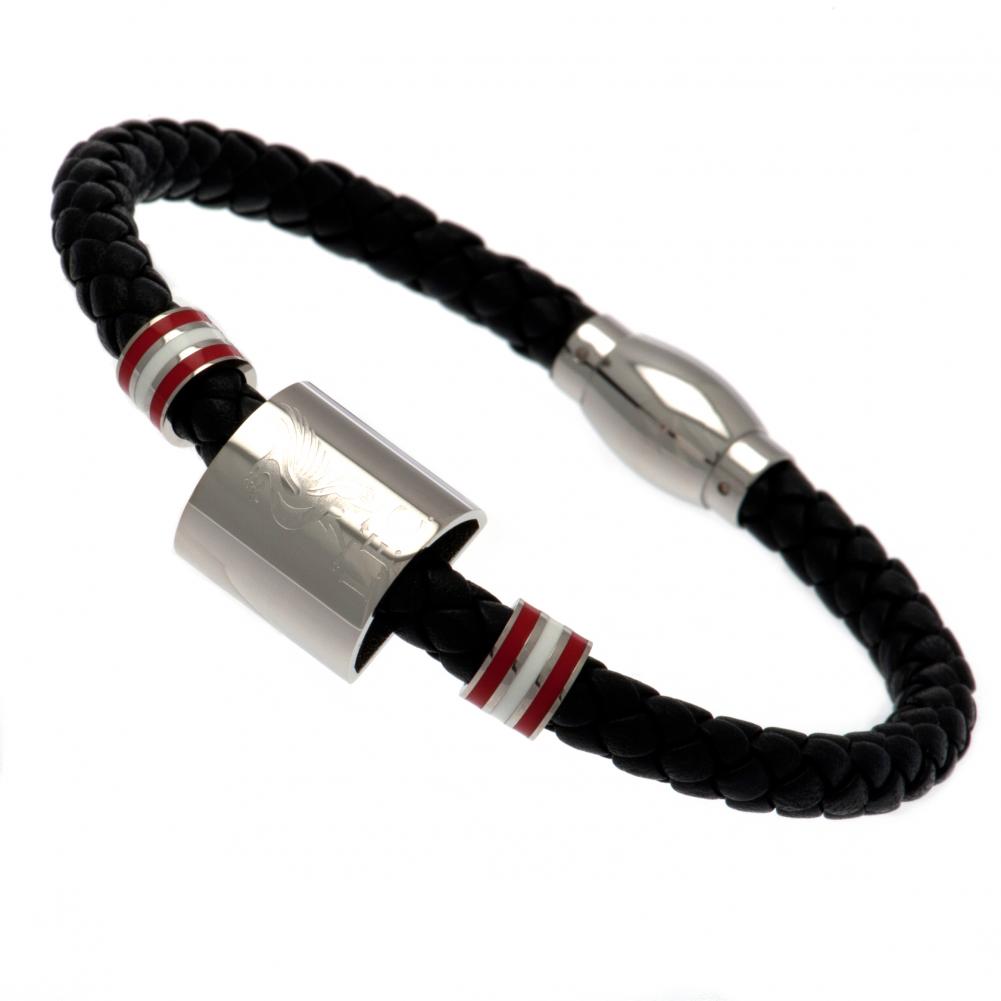 65990 Liverpool FC Colour Ring Leather Bracelet