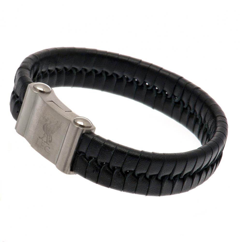 66007 Liverpool FC Single Plait Leather Bracelet 1