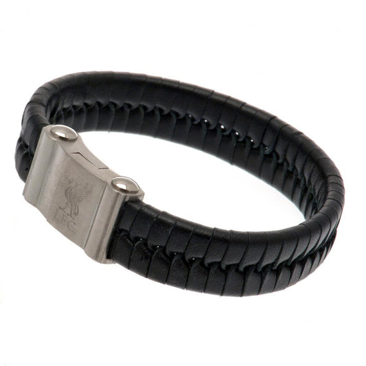 66007 Liverpool FC Single Plait Leather Bracelet 1