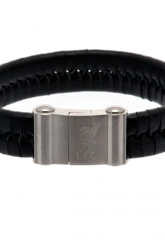 66007 Liverpool FC Single Plait Leather Bracelet