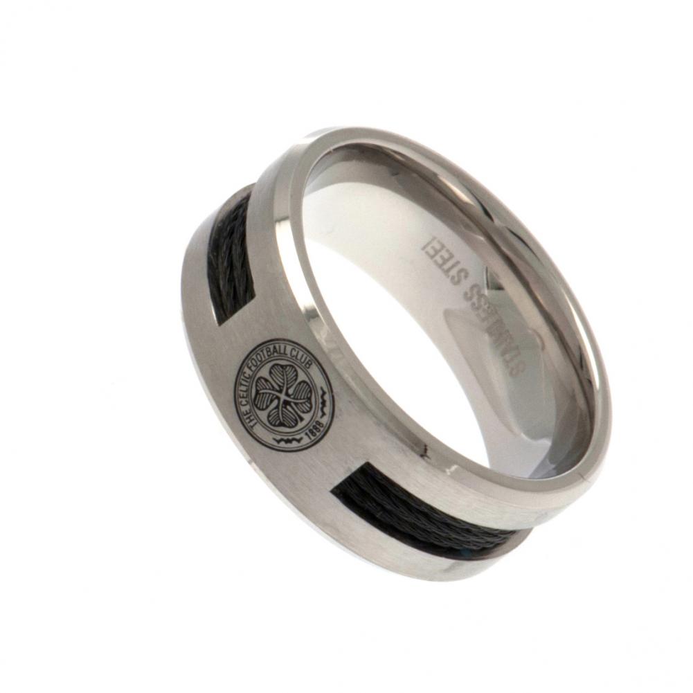 Celtic FC Black Inlay Ring Medium