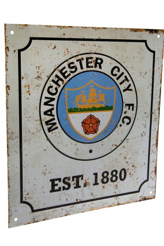 Manchester City FC Retro Logo Sign
