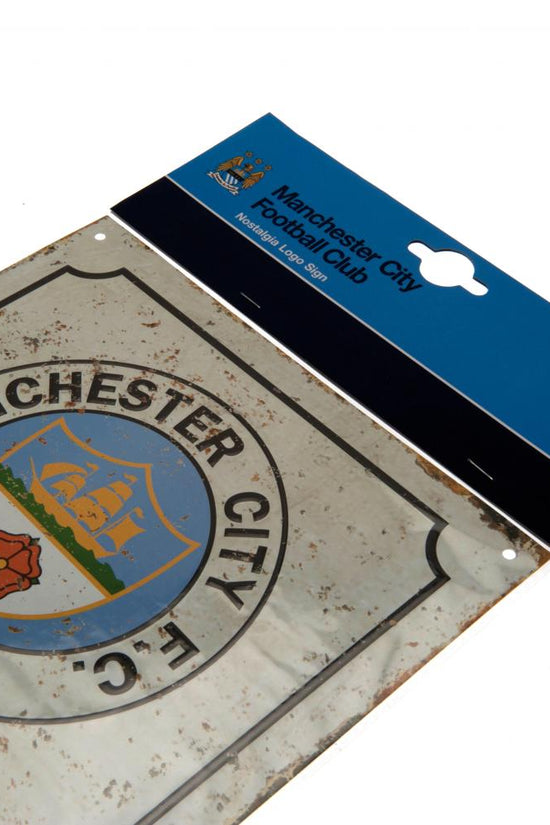 Manchester City FC Retro Logo Sign