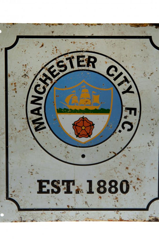 Manchester City FC Retro Logo Sign