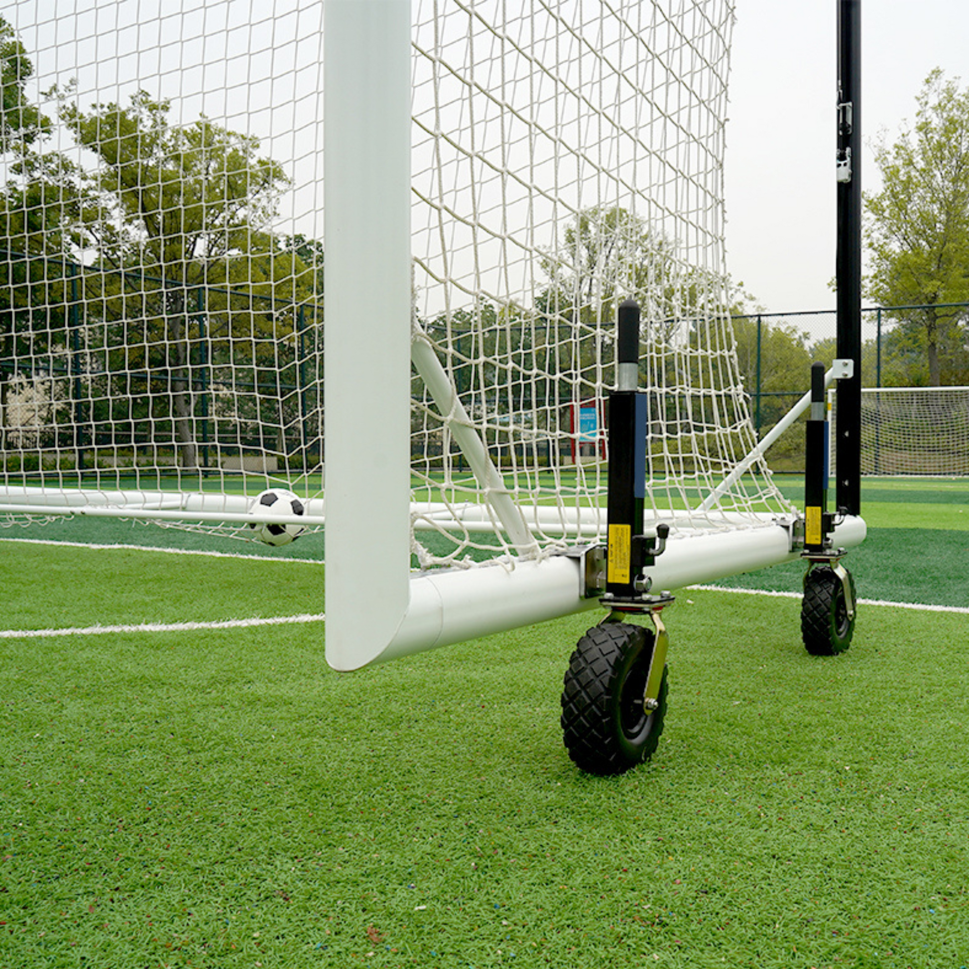 7.3m x 2.4m Cazna ALU110 Freestanding Stadium Box Soccer Goal (Full Size)