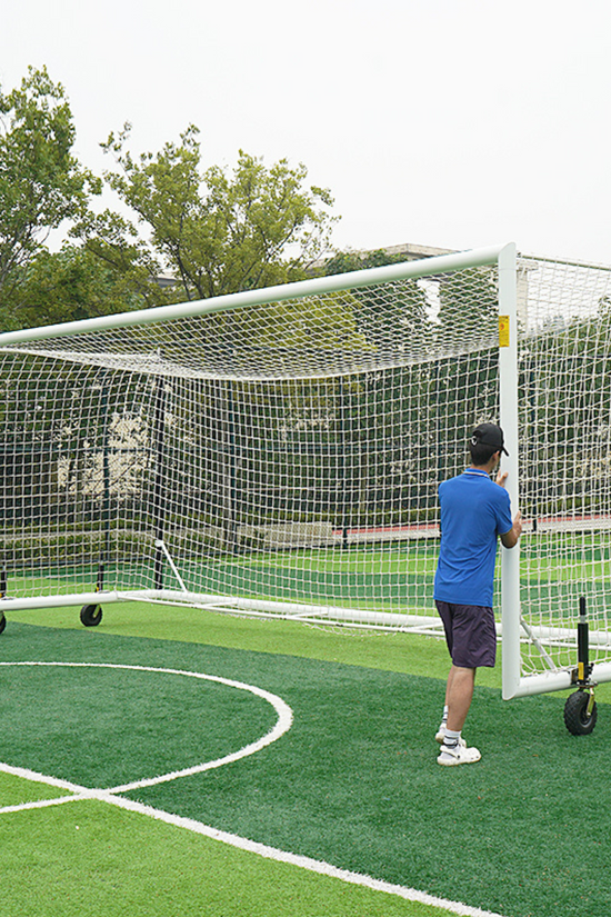 7.3m x 2.4m Cazna ALU110 Freestanding Stadium Box Soccer Goal (Full Size)