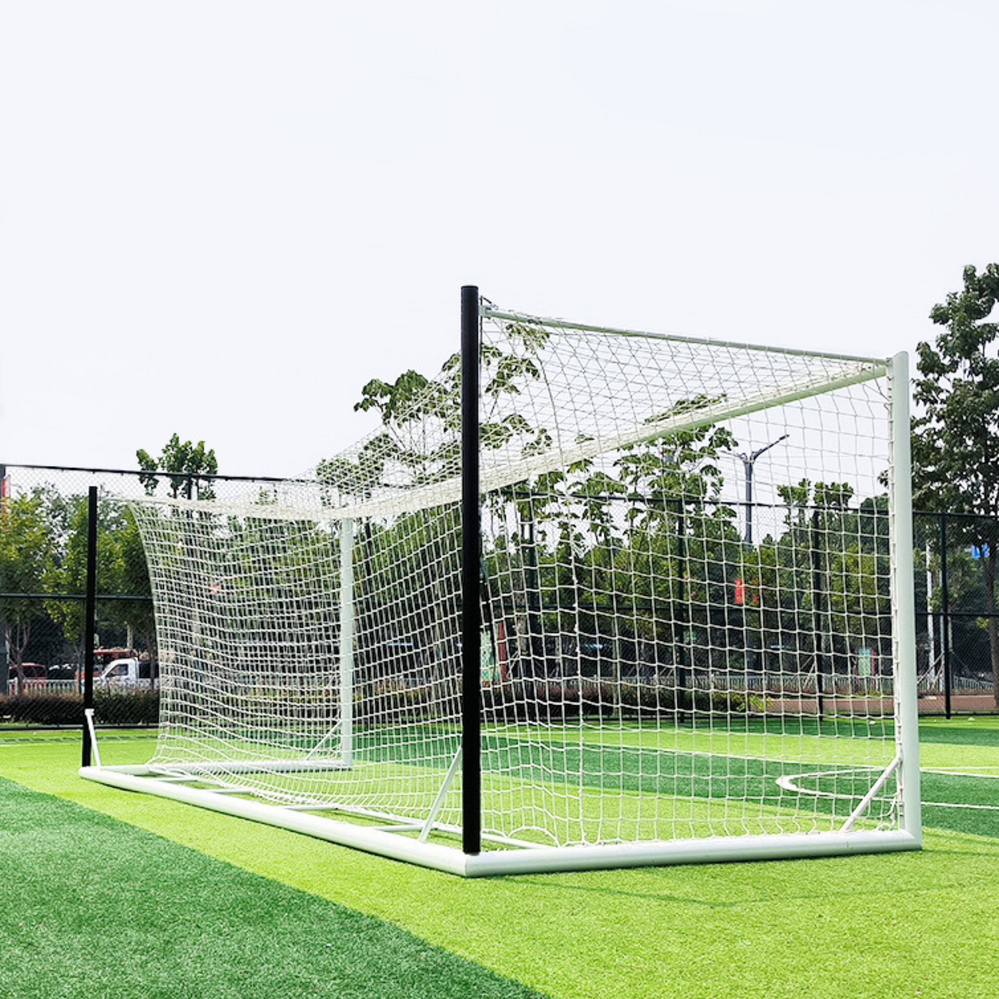 7.3m x 2.4m Cazna ALU110 Freestanding Stadium Box Soccer Goal (Full Size)