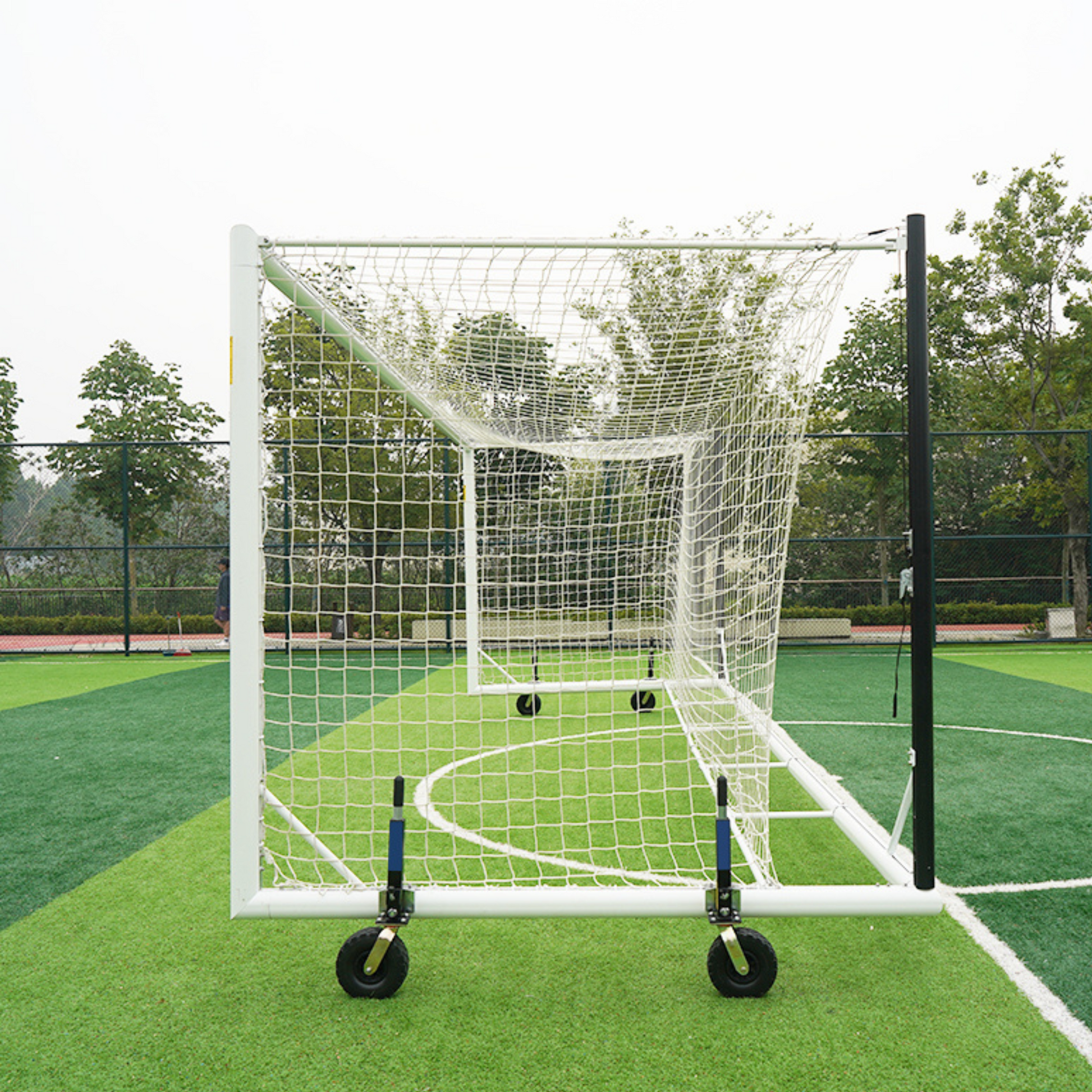 7.3m x 2.4m Cazna ALU110 Freestanding Stadium Box Soccer Goal (Full Size)
