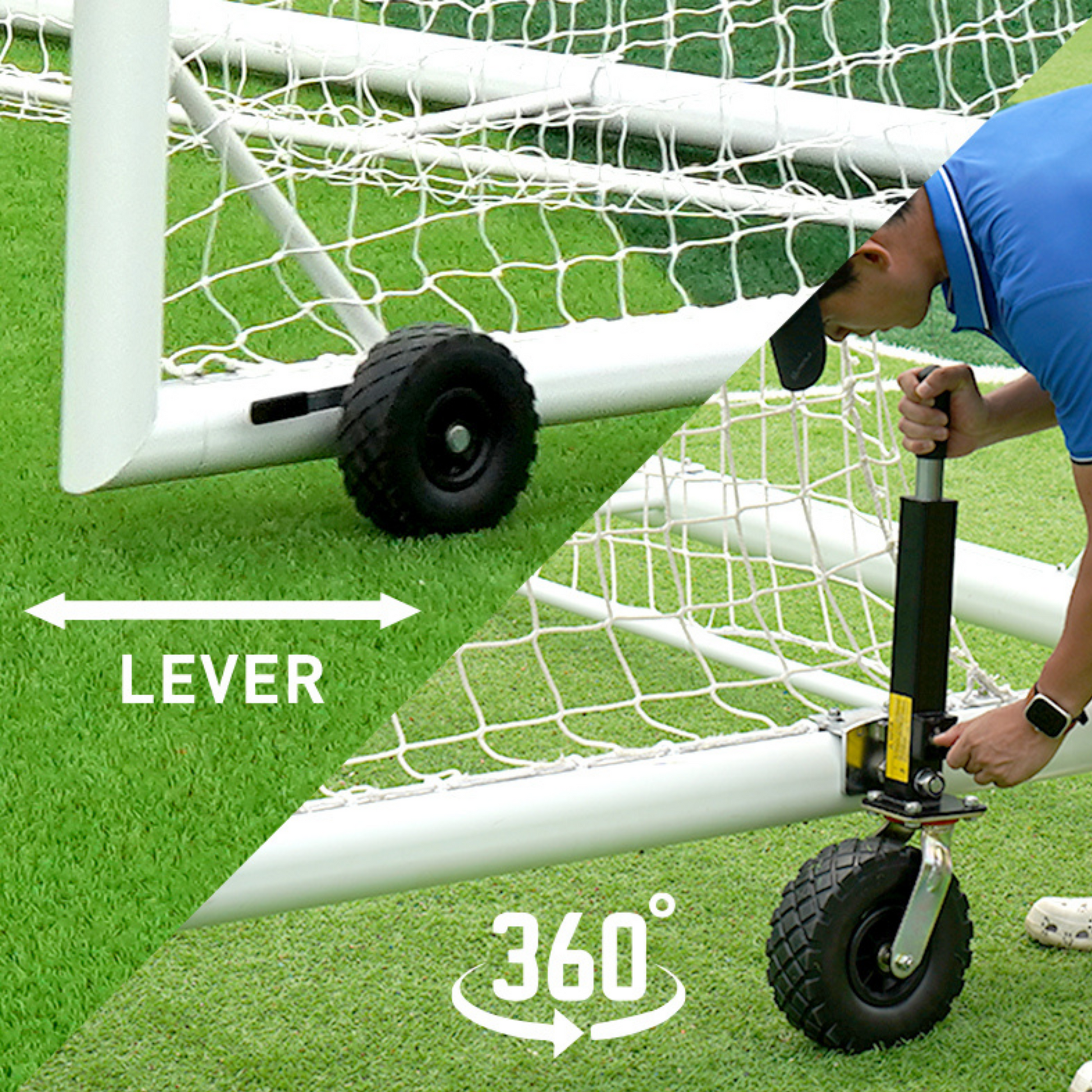 5m x 2m Cazna ALU110 Freestanding Soccer Goal