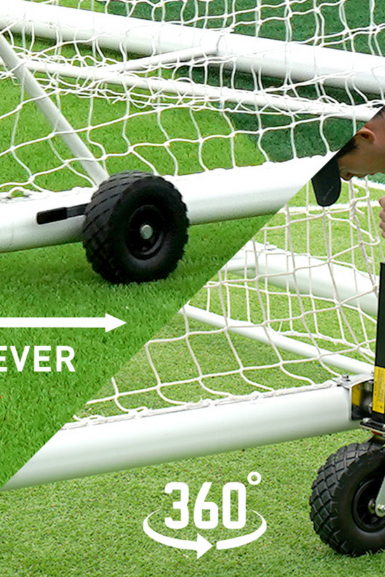 7.3m x 2.4m Cazna ALU110 Freestanding Stadium Box Soccer Goal (Full Size)