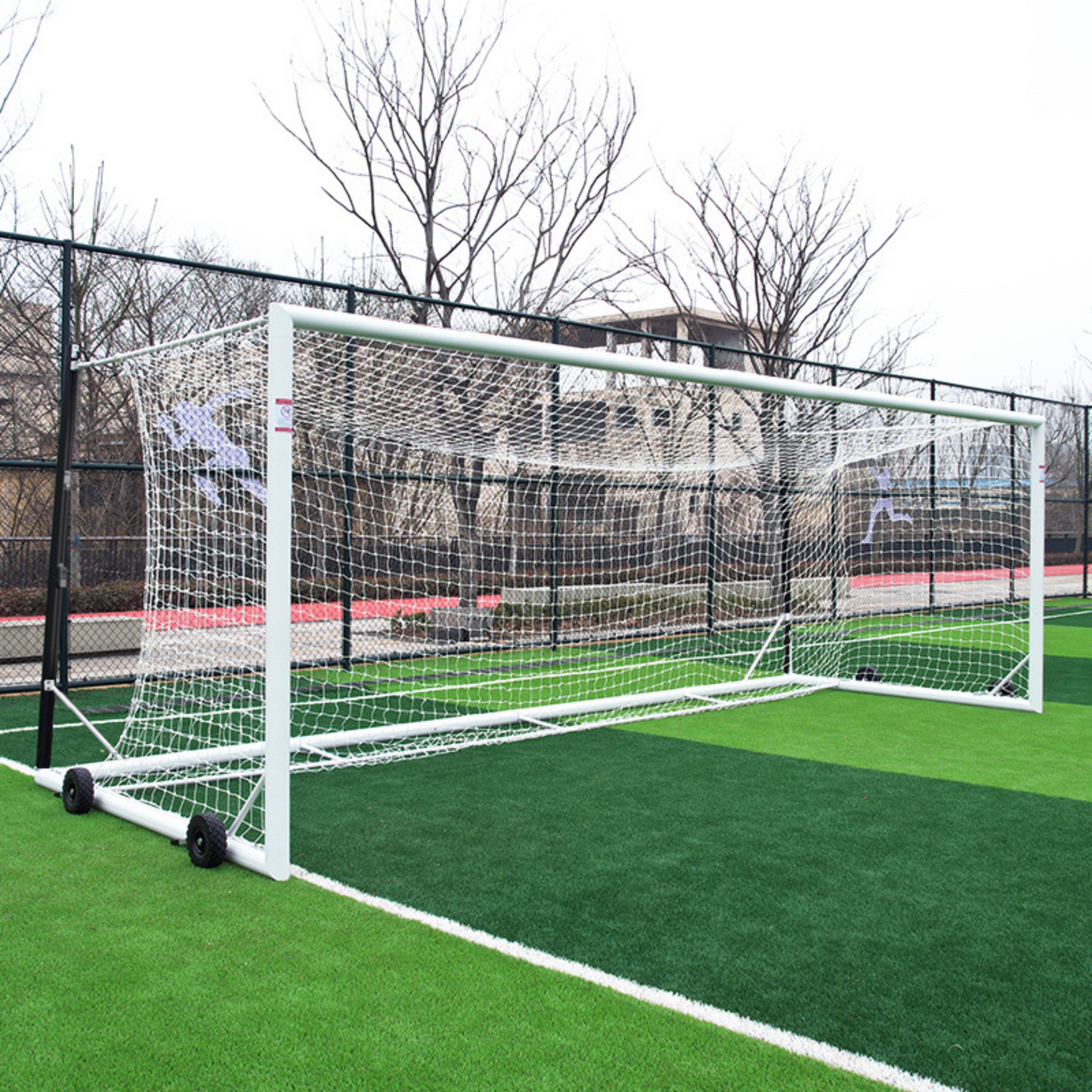 7.3m x 2.4m Cazna ALU110 Freestanding Stadium Box Soccer Goal (Full Size)
