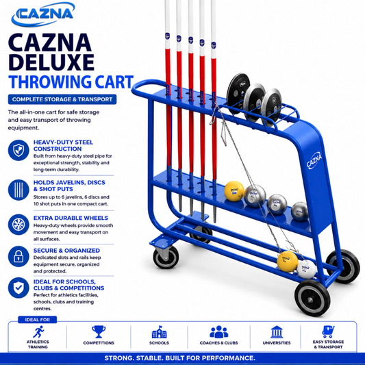 Cazna Deluxe Multi-Equipment Cart – Holds 18 Implements