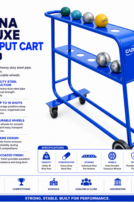 Cazna Deluxe Shot Put Cart – Holds 10