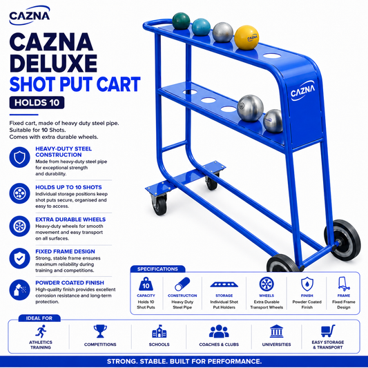 Cazna Deluxe Shot Put Cart – Holds 10