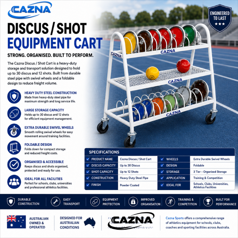 Cazna Discus / Shot Cart – Holds 30 Discus & 12 Shots