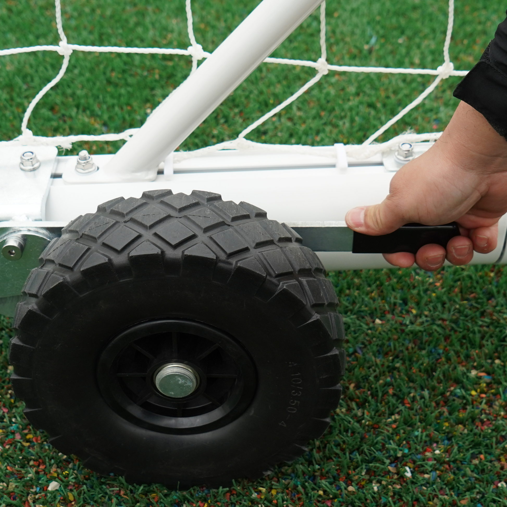 7.3m x 2.4m Cazna ALU110 Freestanding Stadium Box Soccer Goal (Full Size)