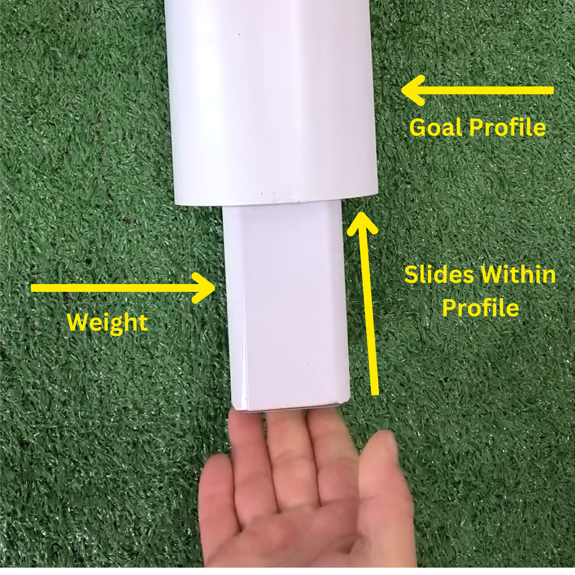 7.3m x 2.4m Cazna ALU110 Freestanding Stadium Box Soccer Goal (Full Size)