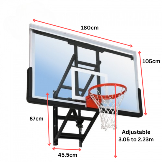 Cazna Wall Mounted Adjustable 3 Basketball System