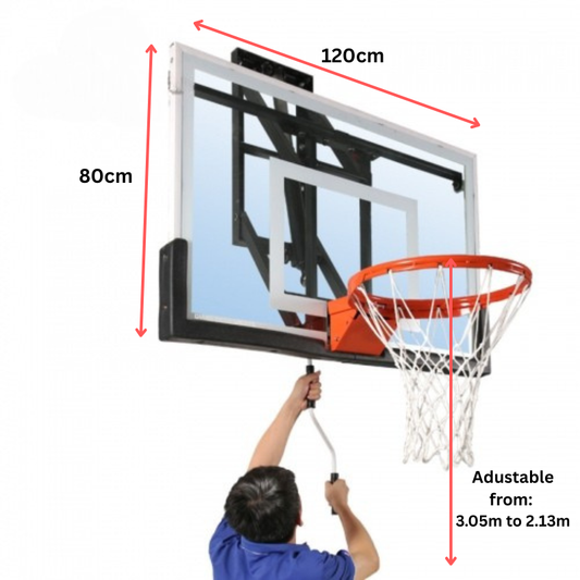 Cazna Wall Mounted Adjustable 5 Basketball System