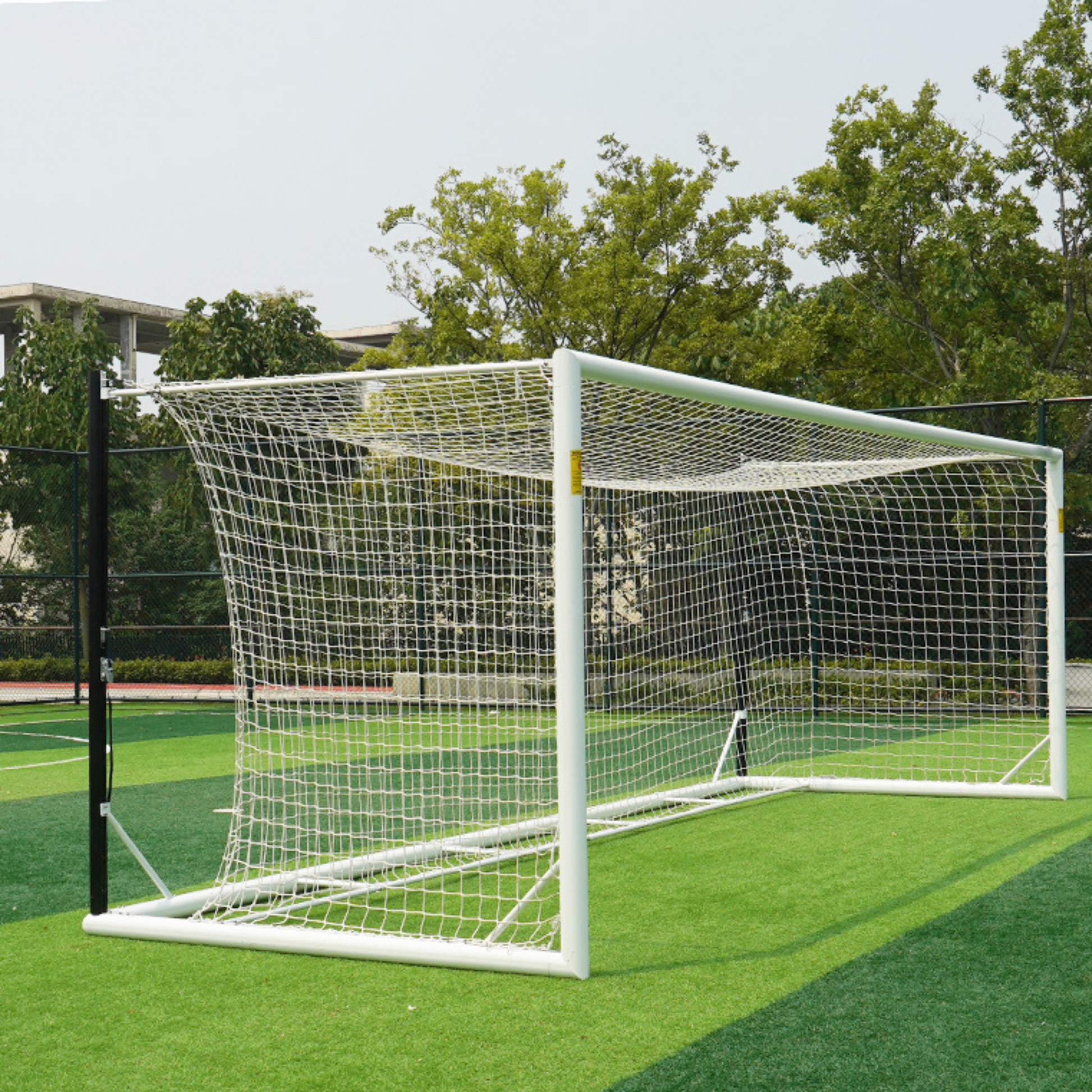 7.3m x 2.4m Cazna ALU110 Freestanding Stadium Box Soccer Goal (Full Size)