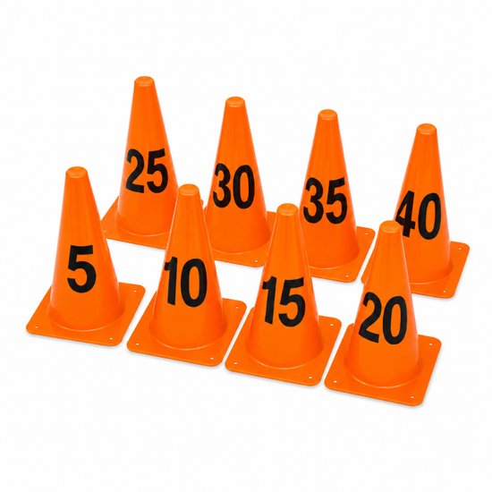 Cazna Numbered Training Cones 12" – Pack of 8