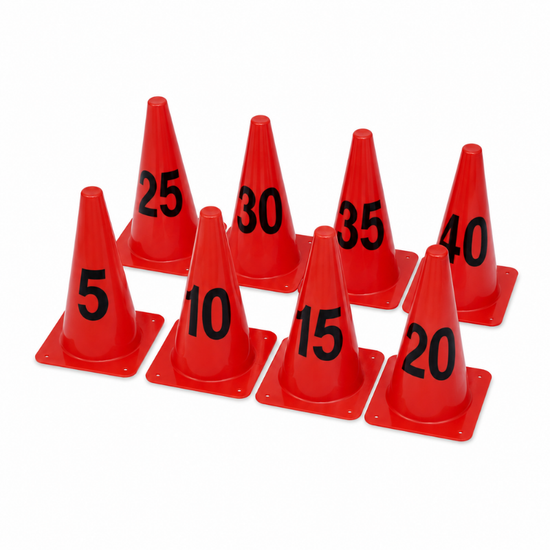 Cazna Numbered Training Cones 12" – Pack of 8