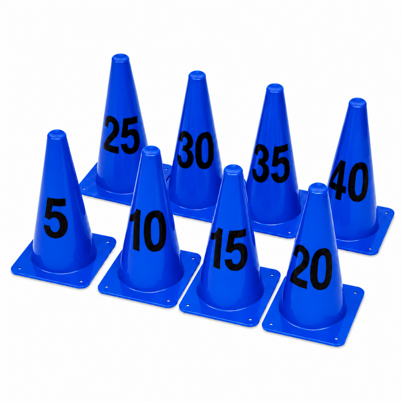 Cazna Numbered Training Cones 12" – Pack of 8