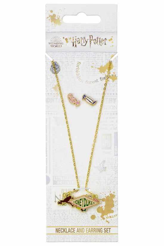 Harry Potter Gold Plated Necklace & Earrings Honeydukes