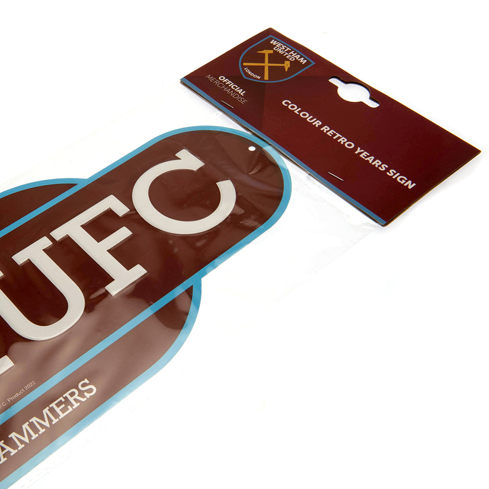 West Ham United FC Colour Retro Sign 3
