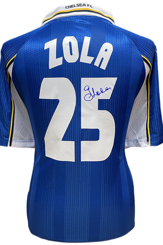 Chelsea FC Zola 1998 UEFA Cup Winners Cup Final Signed Shirt