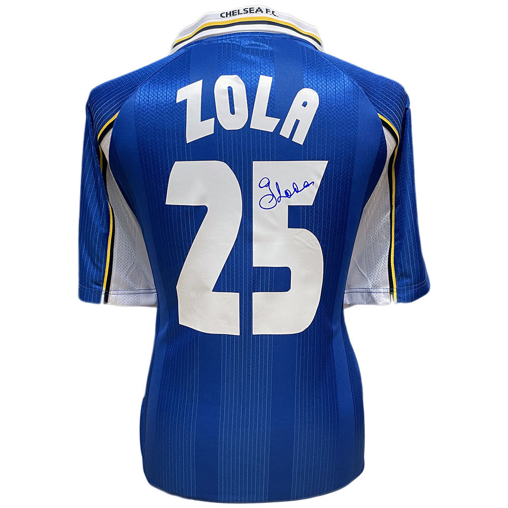 Chelsea FC Zola 1998 UEFA Cup Winners Cup Final Signed Shirt