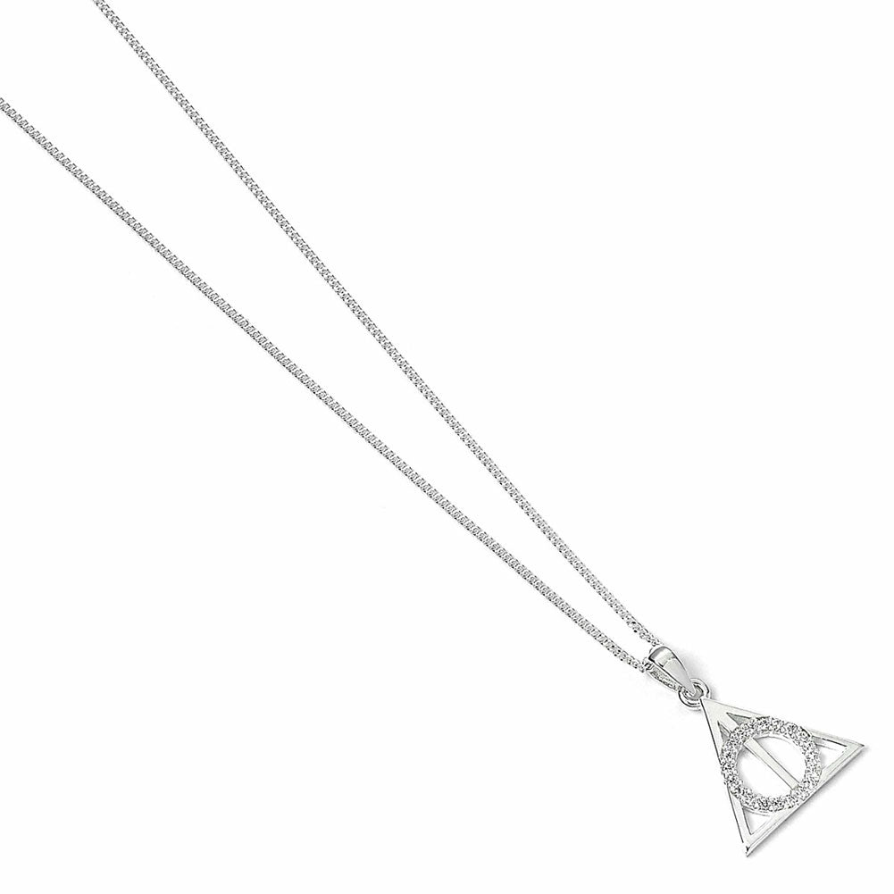 Harry Potter Sterling Silver Crystal Necklace Deathly Hallows 1