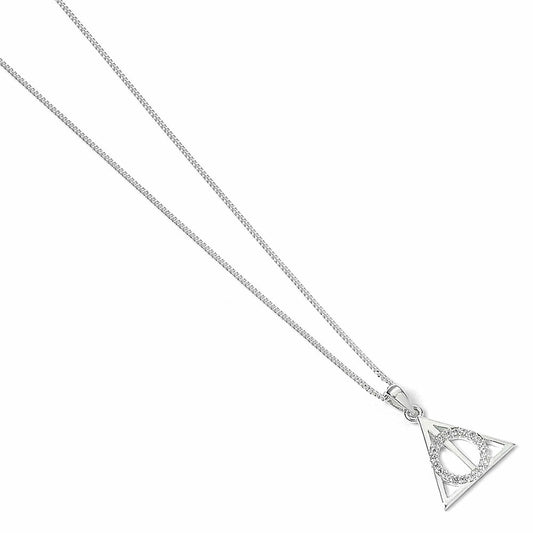 Harry Potter Sterling Silver Crystal Necklace Deathly Hallows 1