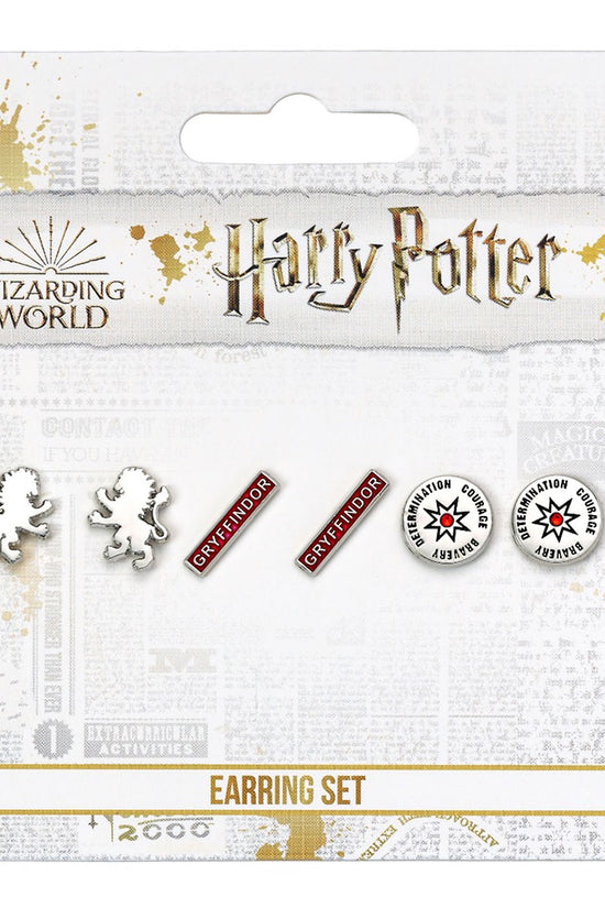 Harry Potter Silver Plated Earring Set Gryffindor 4