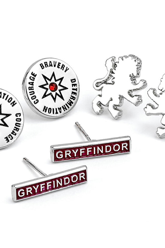 Harry Potter Silver Plated Earring Set Gryffindor