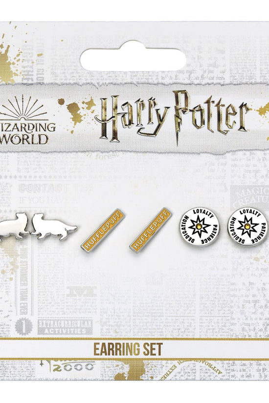 Harry Potter Silver Plated Earring Set Hufflepuff 4