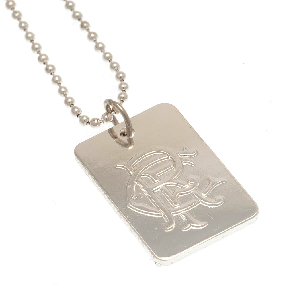 Rangers FC Silver Plated Dog Tag Chain