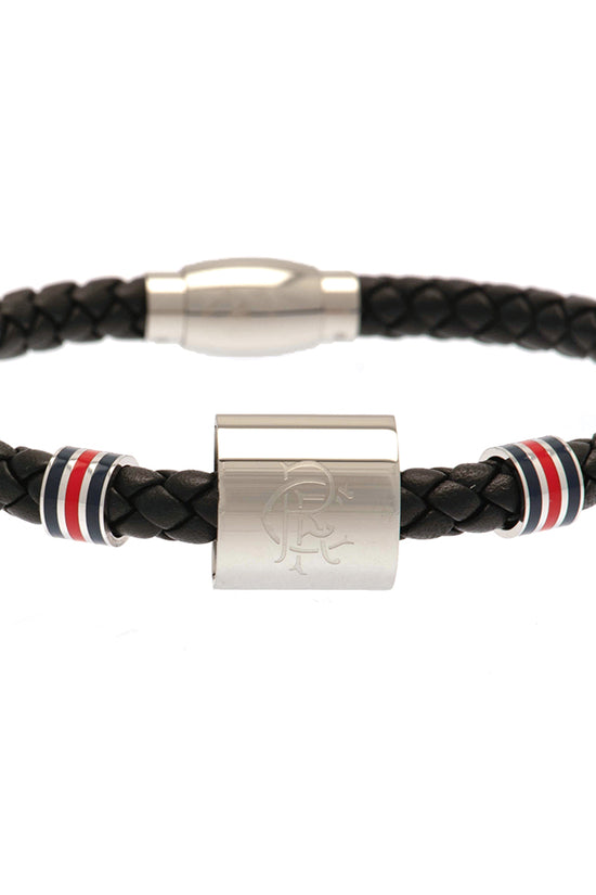 Rangers FC Colour Ring Leather Bracelet